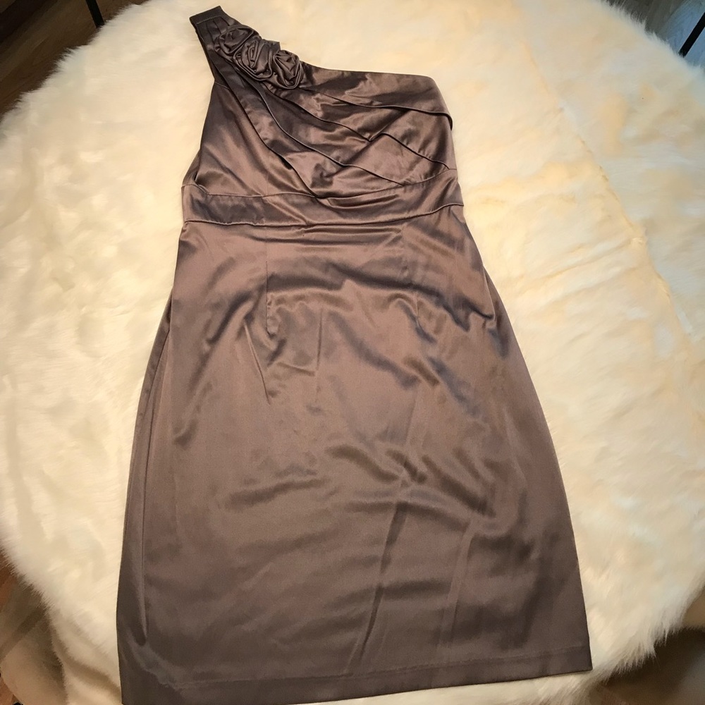 Studio Y One Shoulder Dress with Rosette Details